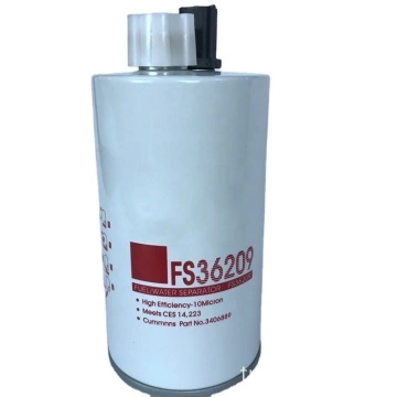 Özelleştirilebilir ekskavatör yakıt filtresi su ayırıcı FS36209